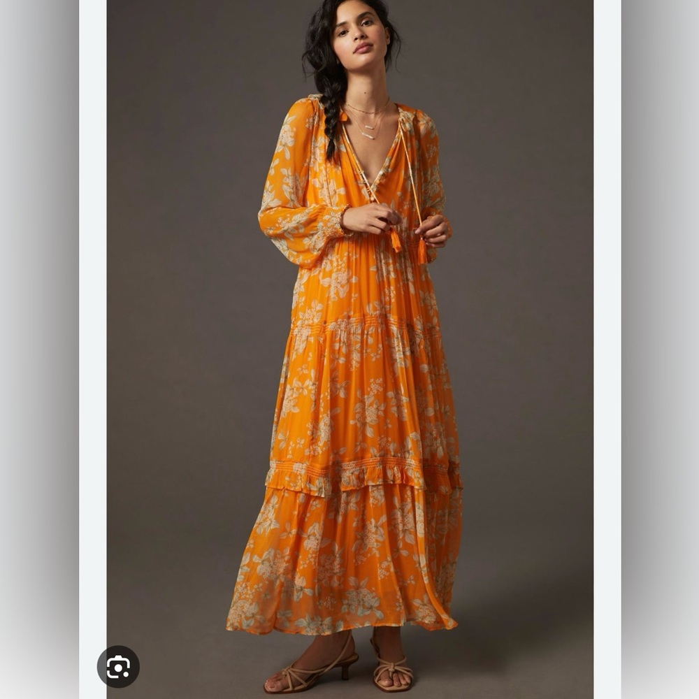 The Marais Printed Chiffon Maxi Dress